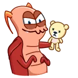 😈 Desenho animado, Monstro, Urso de pelúcia, Criatura, Animal, Brinquedo telegram sticker