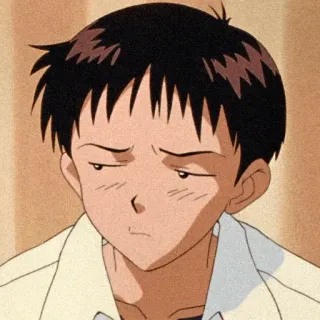 ♥️ Shinji Ikari Neon Genesis Evangelion Anime, Chico, Personaje, Ilustración, Dibujo animado telegram sticker