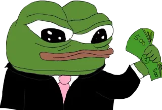 💵 Pepe the Frog Pepe, Frog, Money, Business, Wealth, Meme telegram sticker