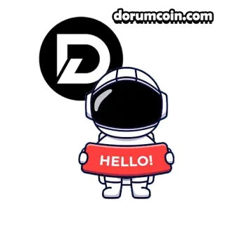 👋 HELLO! astronaut, hello, greeting, crypto, dorumcoin telegram sticker
