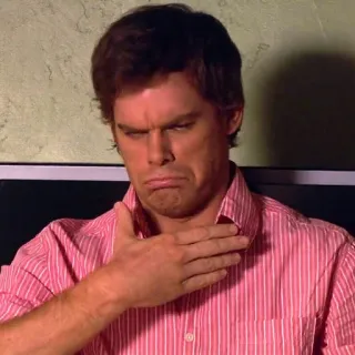 🤨 Dexter Morgan Dexter serie de tv, asesino en serie, thriller, expresión, suspense telegram sticker