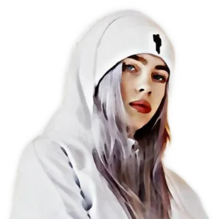 🎤 Billie Eilish Billie Eilish, zangeres, popster, hoodie telegram sticker