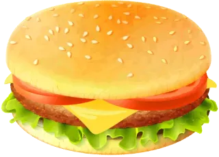 🍔 hamburguesa, comida, sándwich, hamburguesa con queso telegram sticker
