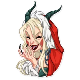 😂 demone, ragazza, donna, corna, malvagio, spaventoso whatsapp sticker