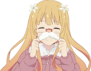 😊 garota anime, fofo, desenho animado, flores, bigode, engraçado telegram sticker