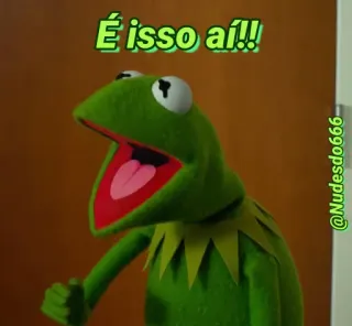 😀 Kermit É isso aí!! kermit the frog, muppets, excitement, meme, frog telegram sticker