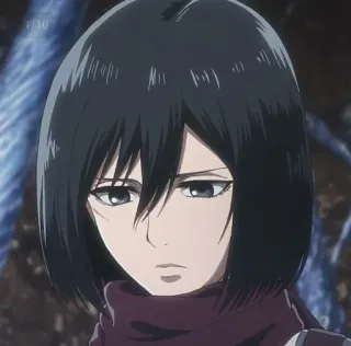 💗 Mikasa Ackerman Attack on Titan anime, attack on titan, mikasa ackerman, cartoon, manga telegram sticker