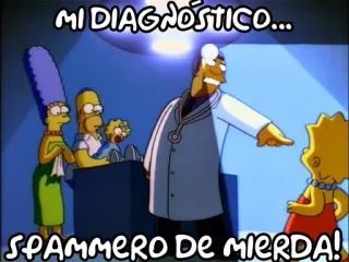 🤬 MI DIAGNÓSTICO... SPAMMERO DE MIERDA! シンプソンズ, アニメ, カートゥーン, 不快, ユーモア, 医者 telegram sticker