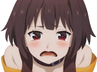 😢 Megumin Konosuba anime, konosuba, megumin, crying, sad, upset whatsapp sticker