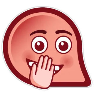 🤭 Emoji, Senyum, Tangan, Mulut, Senang, Kartun telegram sticker
