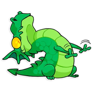 😱 dragão, verde, desenho animado, fantasia, animal, criatura telegram sticker