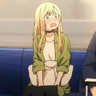 🥟 anime, cute, shocked, blonde, girl telegram sticker