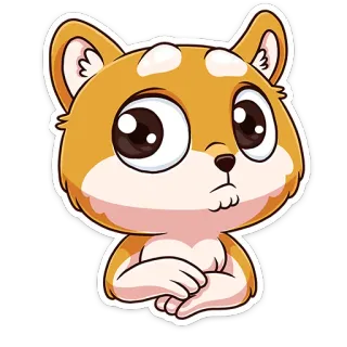 😯 cão, fofo, animal, filhote, kawaii, animal de estimação telegram sticker