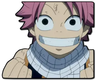 😬 Natsu Dragneel Fairy Tail anime, fairy tail, natsu dragneel, sticker, manga, happy telegram sticker