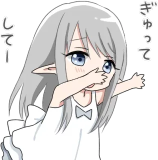 🤗 ぎゅって
してー Anime, Fofo, Menina, Chibi, Desenho animado whatsapp sticker