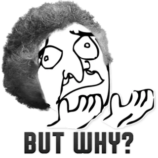 😩 BUT WHY? meme, question, funny, internet meme telegram sticker
