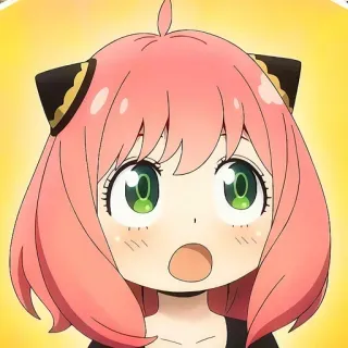 😦 Anya Forger Spy x Family anime, girl, pink hair, cute, spy x family, anya, forger telegram sticker