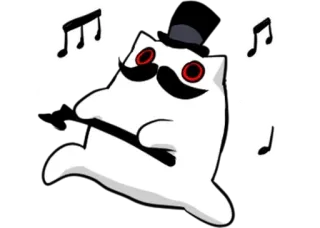 🌟 cartone animato, personaggio, musica, note, cappello telegram sticker