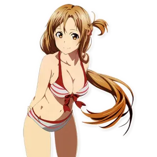 💅 Asuna Yuuki Sword Art Online 애니메이션, 소녀, 수영복, 캐릭터, 아스나, 소드 아트 온라인 telegram sticker