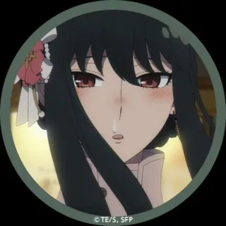 🤔 Yor Forger Spy x Family 动漫, 约尔·福杰, 间谍过家家, 卡通人物, 女性 telegram sticker