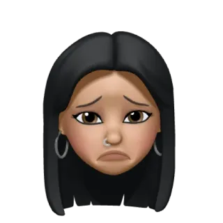 😿 이모지, 슬픔, 여자, 아바타, 만화, 디지털 아트 telegram sticker
