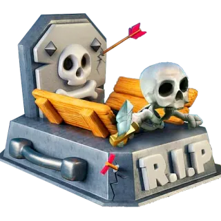 🔴 R.I.P squelette, flèche, pierre tombale, RIP, mort, os whatsapp sticker