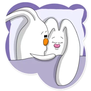 😘 кролик, заяц, мультик, любовь, милый, животное telegram sticker