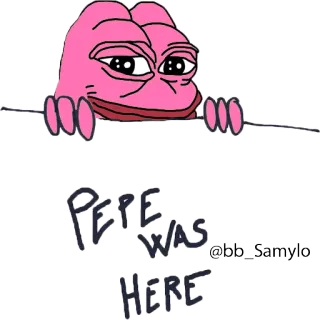 🐸 Pepe PEPE WAS HERE Pepe, o Sapo, Meme, Meme da Internet, Sapo, Desenho animado telegram sticker