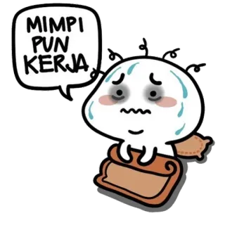 😰 MIMPI PUN KERJA sonolento, cansado, desenho animado, sonho, trabalho telegram sticker