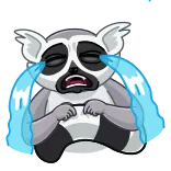 😭 lemur, crying, sad, emotional, tears, animal, distressed telegram sticker