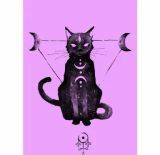 🐱 mèo, mặt trăng, phù thủy, ma thuật, huyền bí, thiên văn, gothic, động vật telegram sticker
