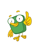 green bird telegram stickers