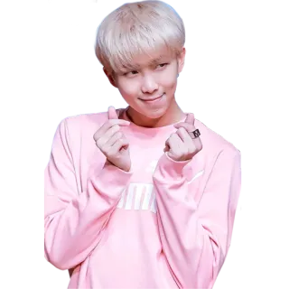 ❤️ RM kpop, idol, bts, rm, cuore con le dita, adesivo fan telegram sticker
