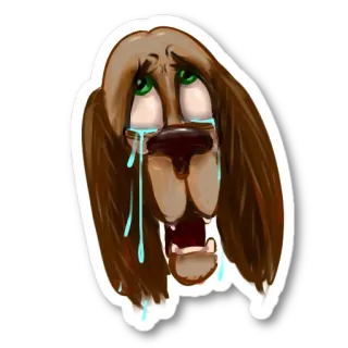 😭 chó, khóc, buồn, nước mắt, động vật, hoạt hình telegram sticker