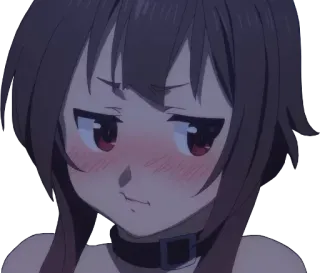 😘 Megumin Konosuba 动漫, 女孩, 可爱, 脸红, 害羞 telegram sticker