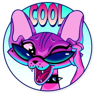 😎 COOL cat, cool, sunglasses, cartoon, animal, sticker telegram sticker