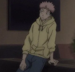 🕸 Yuji Itadori Jujutsu Kaisen anime, animation, character, jujutsu kaisen, yuji itadori telegram sticker