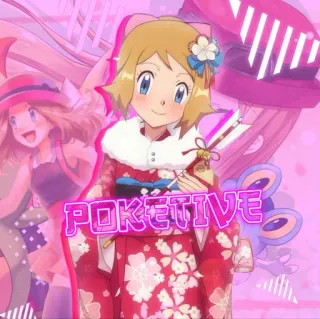 ❤️ Serena Pokemon POKETIVE Аниме, Покемон, Серена, Фанарт, Японский, Кимоно, Мультфильм, Персонаж whatsapp sticker