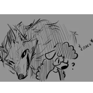 👍 crack wolf, dog, sketch, cartoon, animal telegram sticker