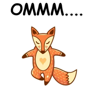 🐱 OMMM..... lis, joga, medytacja, zwierzę, pomarańczowy, słodki, zen whatsapp sticker