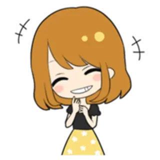 😁 Garota anime, Feliz, Fofo, Chibi, Desenho animado, Personagem, Sorrindo whatsapp sticker