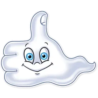 👍 Polegar para cima, Gesto de mão, Desenho animado, Positivo, Acordo, Gosto telegram sticker
