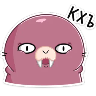 😳 КХВ Morsa, Dibujo animado, Animal, Mamífero, Criatura marina telegram sticker