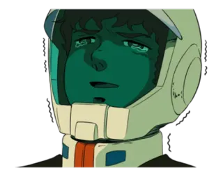 😭 Amuro Ray Mobile Suit Gundam Гандам, Меха, Аниме, Пилот, Слезы, Плач telegram sticker