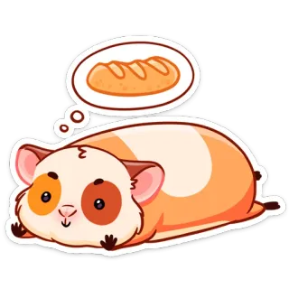 🍞 criceto, pane, cibo, animale, carino, roditore telegram sticker