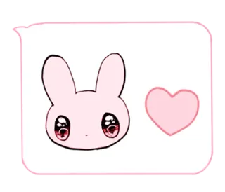 ❤ coelho, coelhinho, coração, fofo, rosa, desenho animado, animal, kawaii telegram sticker