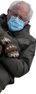 👀 Bernie Sanders bernie, sanders, mask, mittens, cold, winter telegram sticker