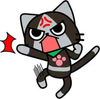 😤 화난, 고양이, 만화, 동물, 분노, 미친 telegram sticker