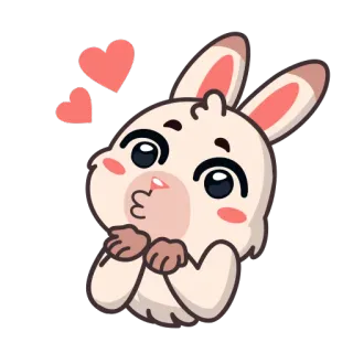😘 dessin animé, lapin, lapinou, amour, mignon, animal whatsapp sticker