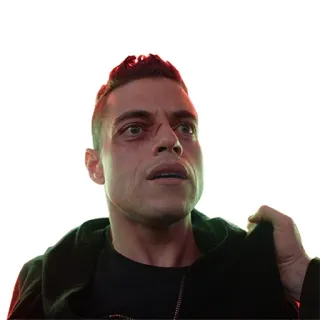 😰 Elliot Alderson Mr. Robot Hacker, TV Serie, Cybersecurity, Rami Malek, Mr. Robot telegram sticker